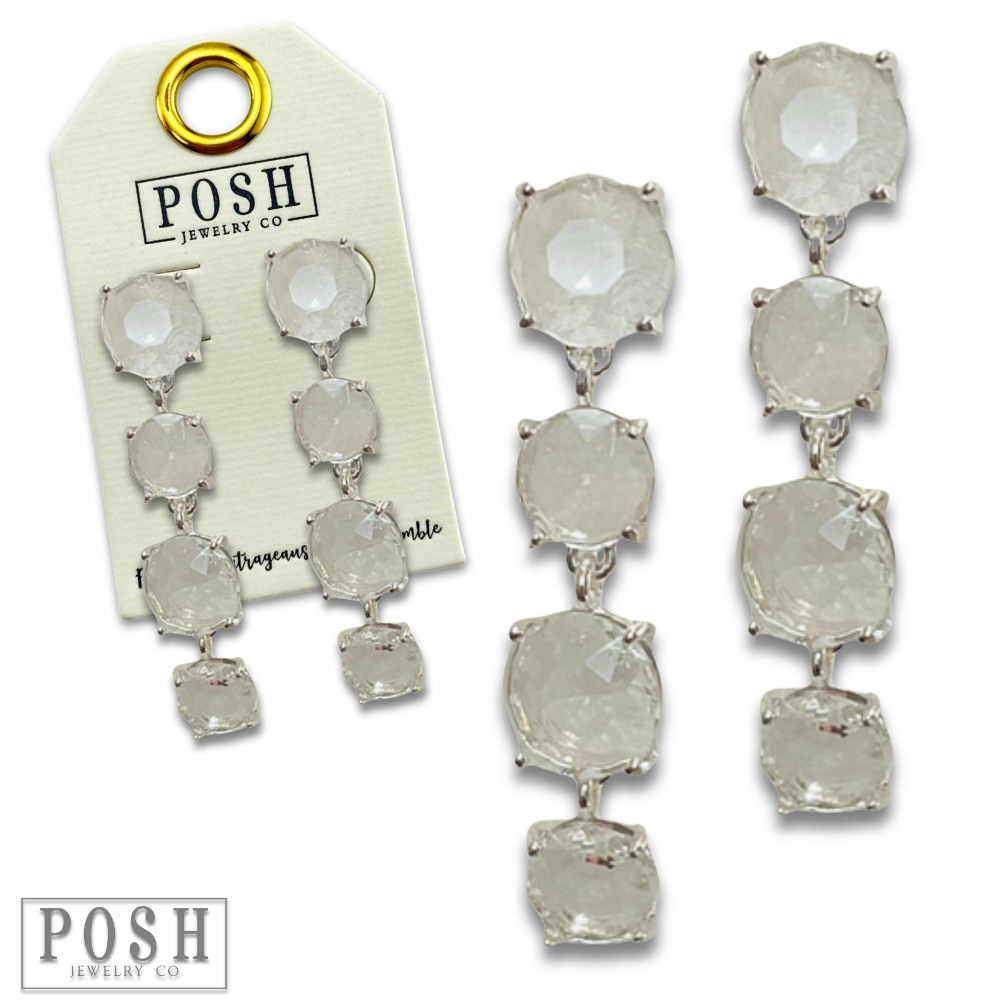 Round rhinestone drop earring - LC