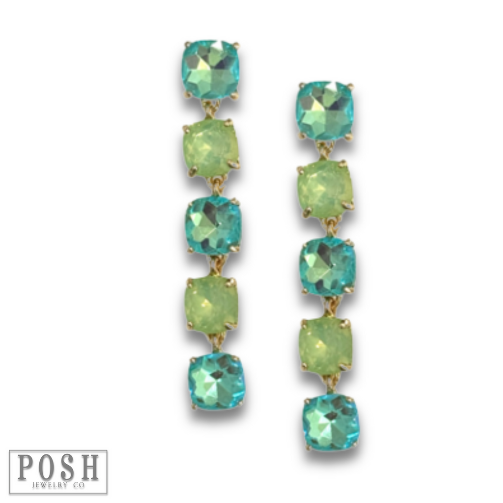 Square rhinestone drop earring - LC