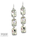 Rectangle rhinestone drop earring - LC