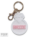 Diamond ring shape wedding keychain - LC