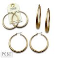 Textured metal hoop earring, last call