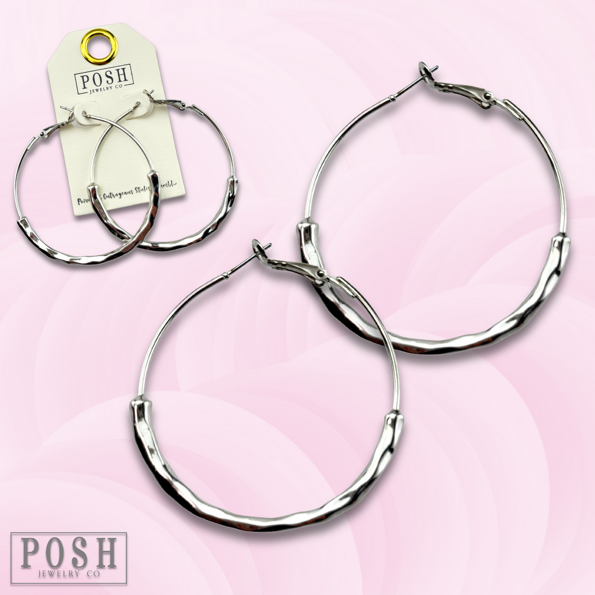 Hoop earring with tube beads, last call