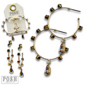 Rhinestone hoop and drop earring