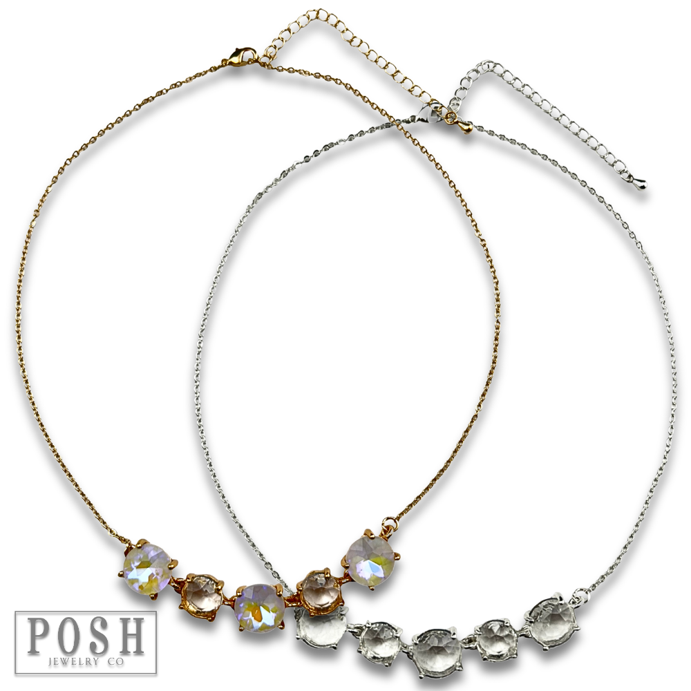 Chain necklace with round stones, last call