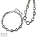 Chain necklace with rhinestone squares - LC