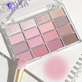 JUJU DREAM 16-Color Earth Tone Eyeshadow Matte & Shimmer Palette, Lying Silkworm Brightener for Soft Daily Makeup