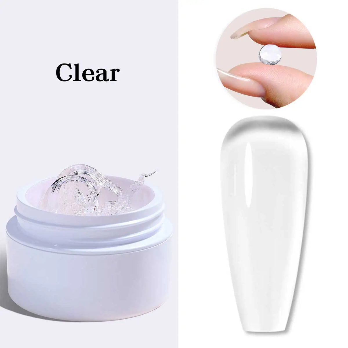 5/15ml Clear Non-Stick Hand Extension Gel Nail Polish 3D Shaping/Sculpting/Carving UV/LED Gel Milky Jelly Hard Gel Manicure DIY