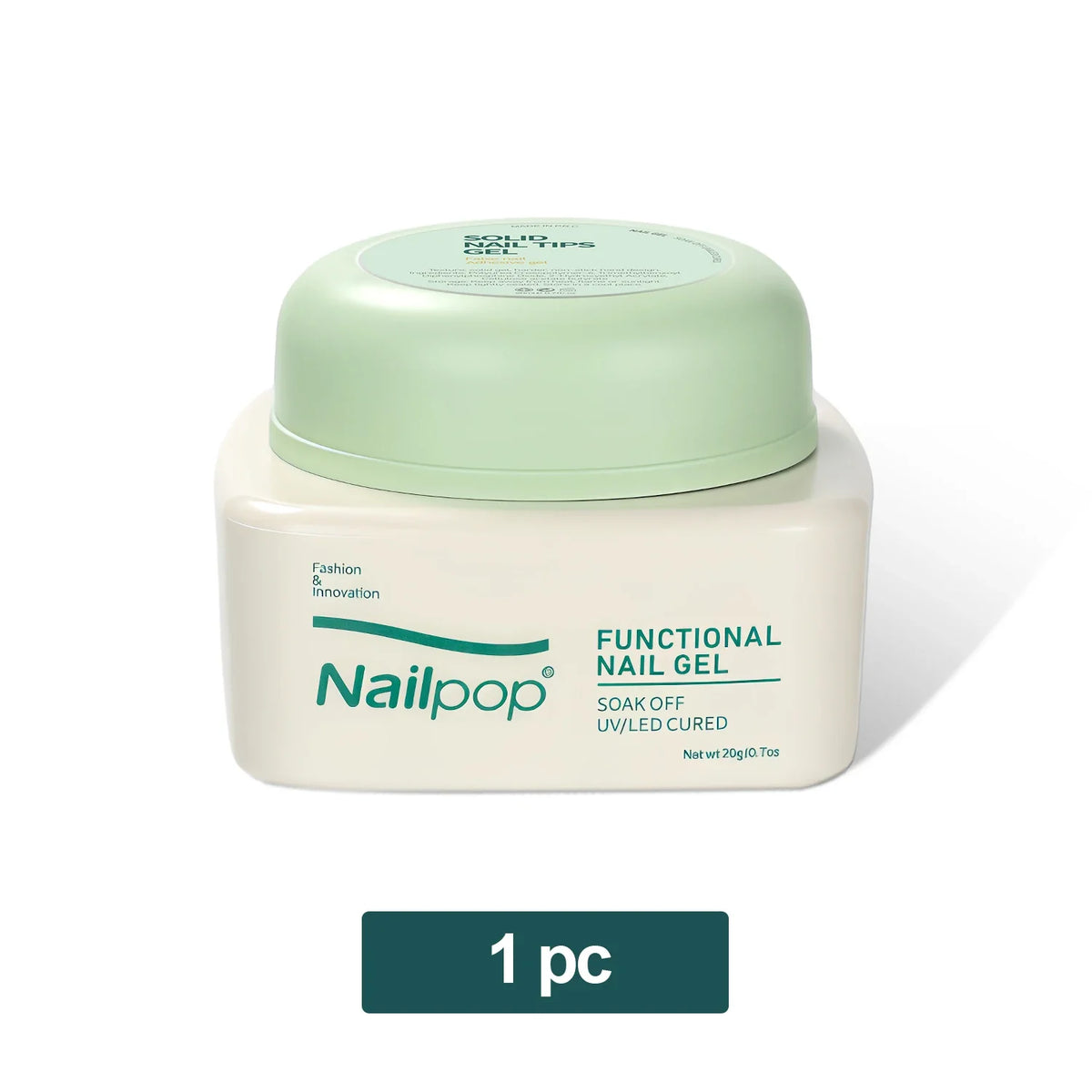 Nailpop Solid Nail Gel Glue for Press On Nails Strong Adhesive Clear Gel Tip Adhesive UV Gel Long-Lasting No Damage 20g (1/3pcs)