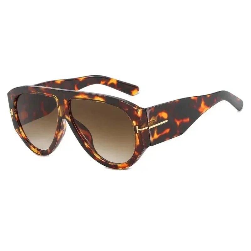 2024 New Fashion Big Frame Pilot Brown Sunglasses Women Men Brand T Outdoor Sun Glasses Female Shade Oculos De Sol Gifts