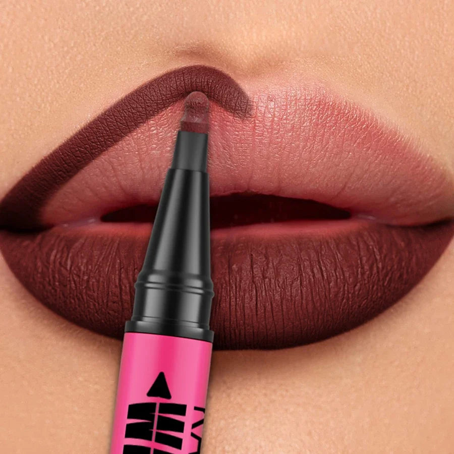 Lip Liner Waterproof, Sweatproof, Matte Multi-color Correcting Liquid Lipstick Pen Sexy Red Brown Lip Makeup for Women Gifts