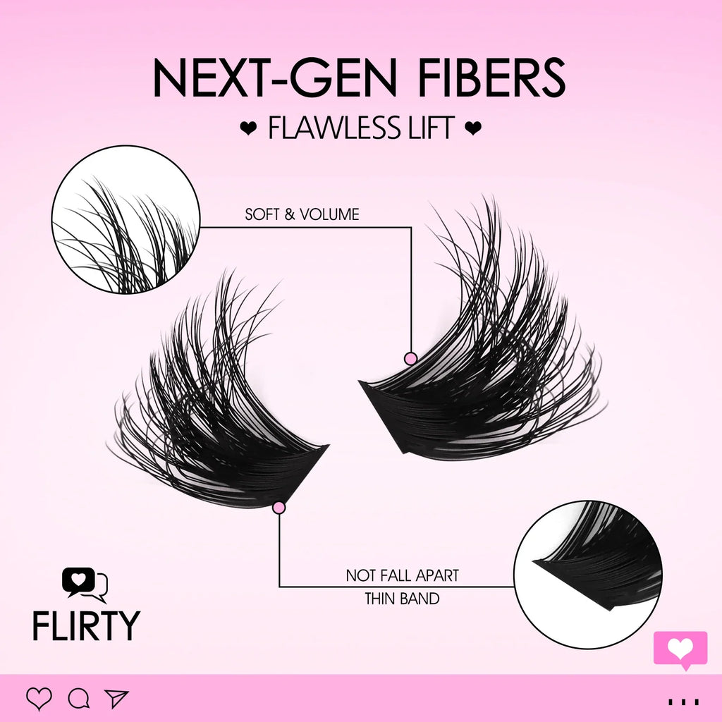 WOSHEER Eyelash Clusters Kit Thick Individual Lashes Lash Bond And Seal And Remover Faux Mink Lashes Eyelash Extension DIY