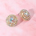 Rhinestone Embellished Round Evening Stud Earrings