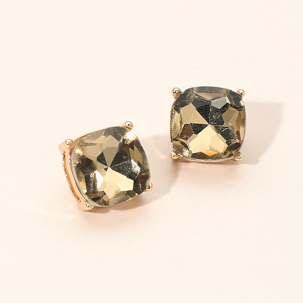 Women's Square Cushion Stud Earrings