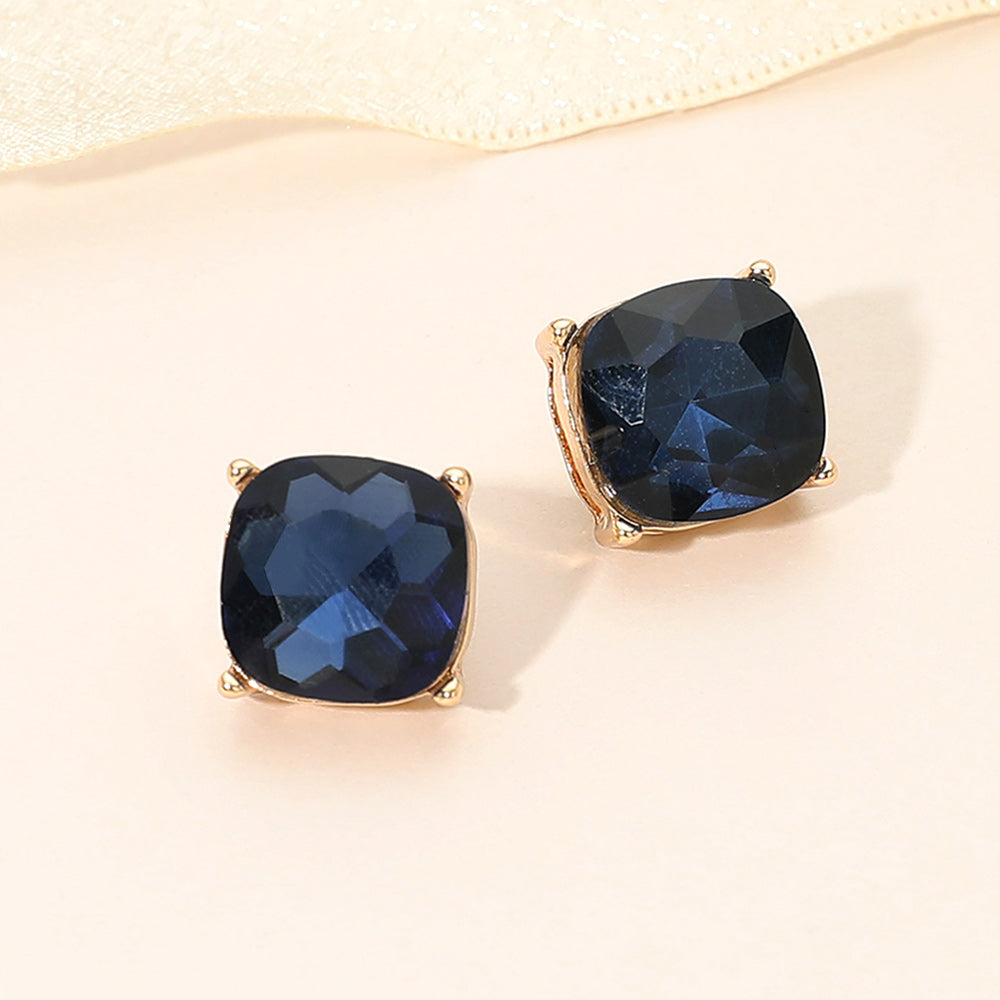 Women's Square Cushion Stud Earrings