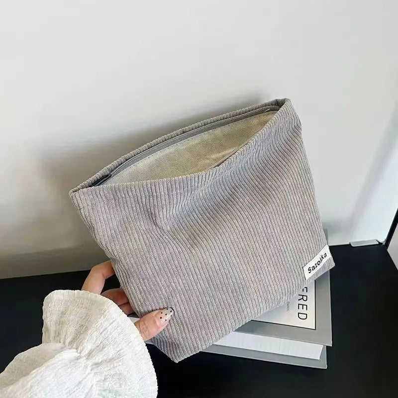 Corduroy Makeup Bag for Female Internet Celebrity, Large Capacity Lipstick Makeup, Change, Mobile Phone, Handheld Bag