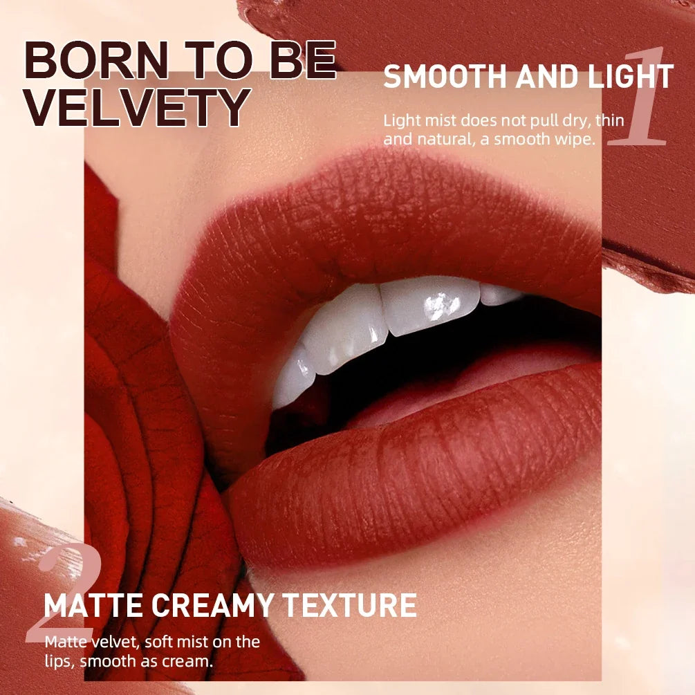 QIBEST Matte Nude Lipstick Pen Long Lasting Lipliner Lip Pencil Waterproof Lip Liner Contour Sexy Red Lip Makeup Set For Women