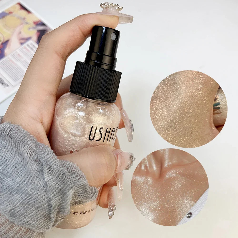 Liquid Bronzer Highlighter Setting Spray Illuminating Shimmer Lasting Contouring Brighten Face Glow Highlighter Makeup Cosmetics