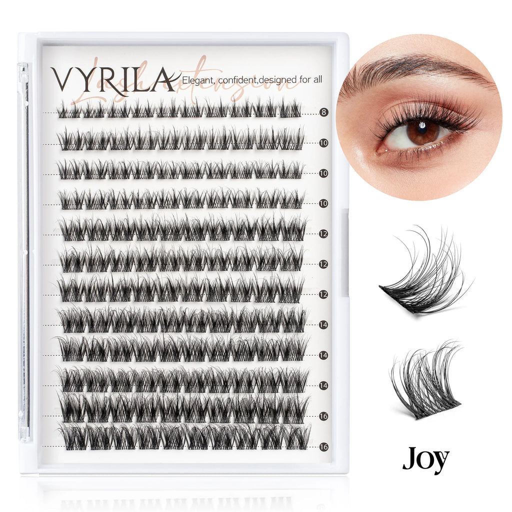 Individual Lashes Cluster C Curl Mix Lash Clusters 3D Wispy DIY Eyelash Extension 0.1mm Super Thin Band Resuable Natural Lashes
