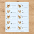 Singapura Pawprint Wishes Gift Tag Sticker Sheet