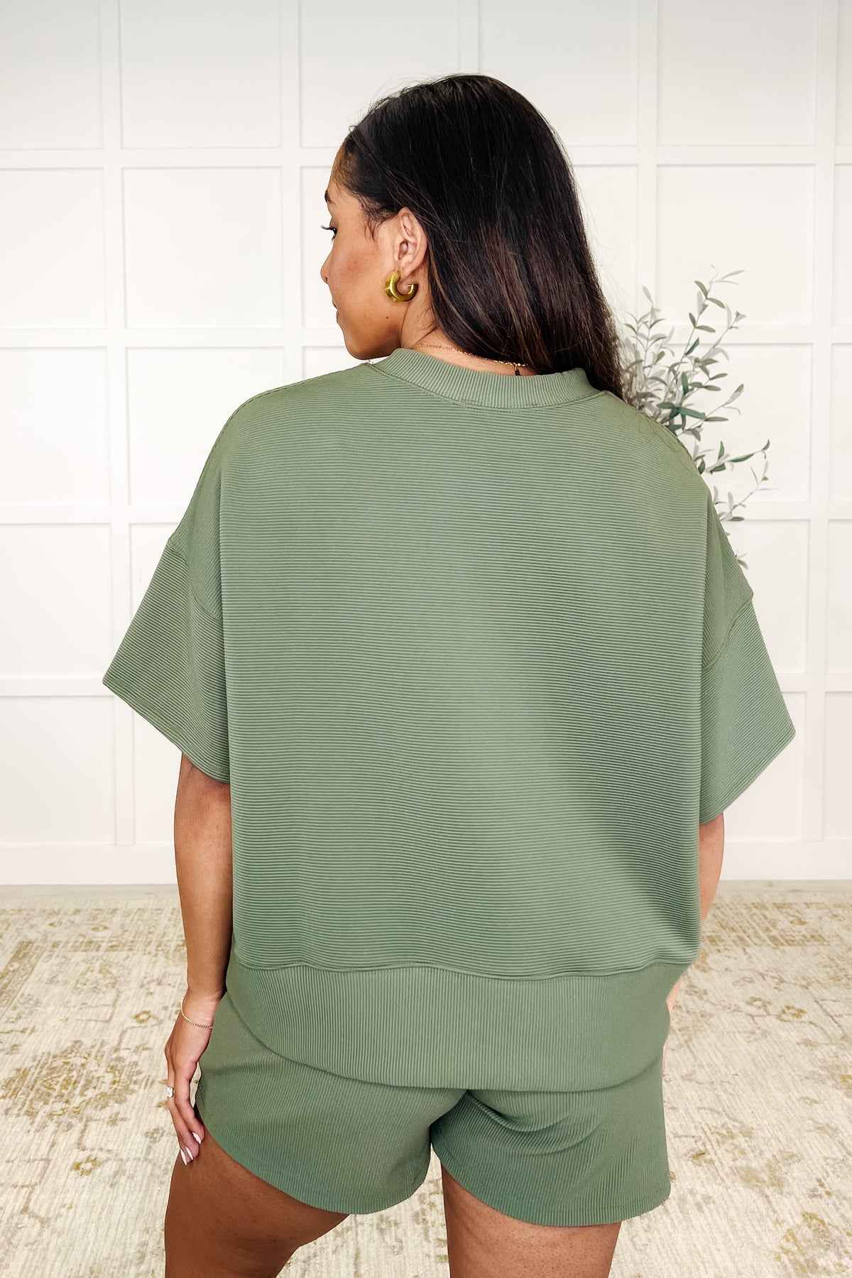 Slow Sunday Ribbed Knit Set in Light Olive