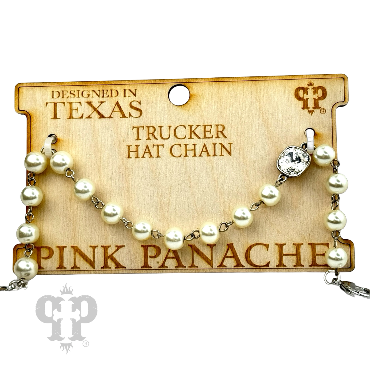Trucker hat pearl bead chain with crystals from Swarovski®
