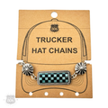 Checkerboard charm trucker hat chain