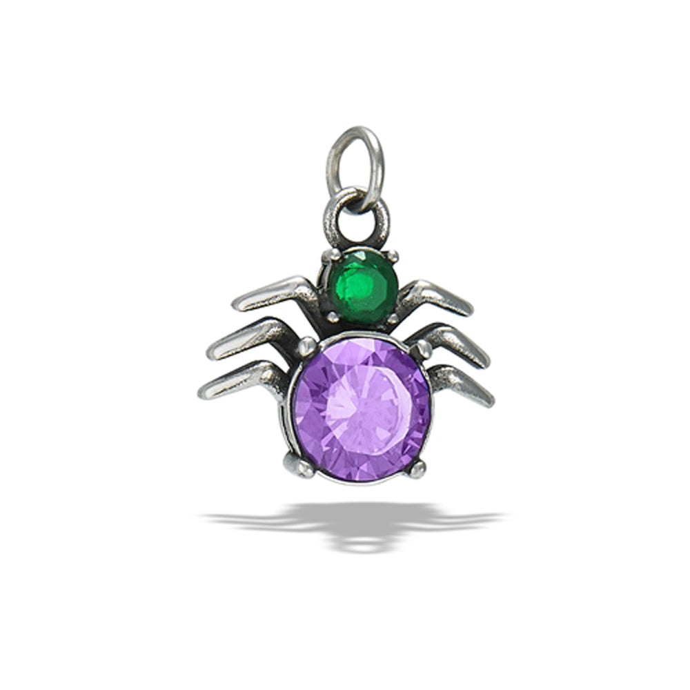 Spider Pendant With Mixed CZS – Stainless Steel