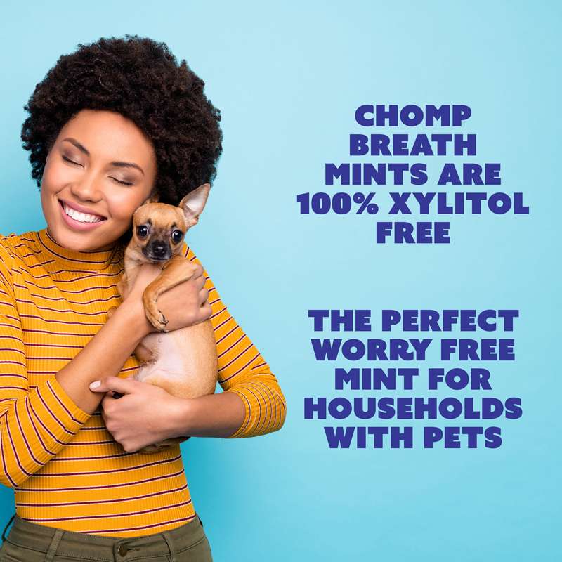 Chomp Zero-X Xylitol-free Breath Peppermint Mints Refill with Container