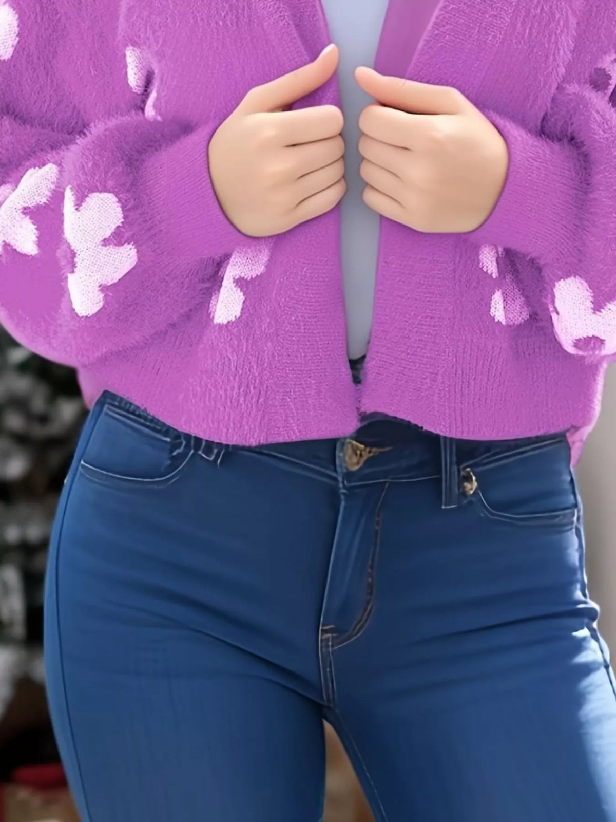 Floral Open Front Cardigan
