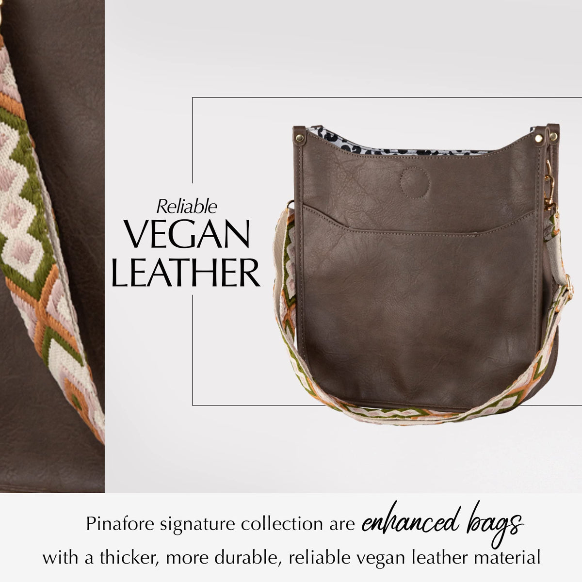 Buy 1, Get 1 FREE Vegan Leather Crossbody Bag w/ Interchangeable Strap — 7 Colors — Buy 1, Get 1 FREE