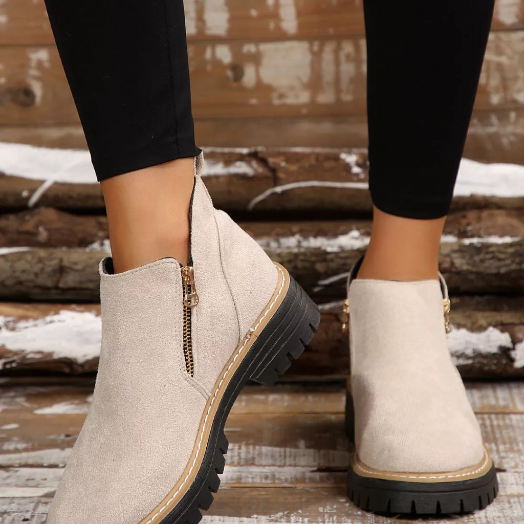 Side Zip Ankle Boots