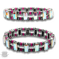 Rhinestone and burnished bead bracelet