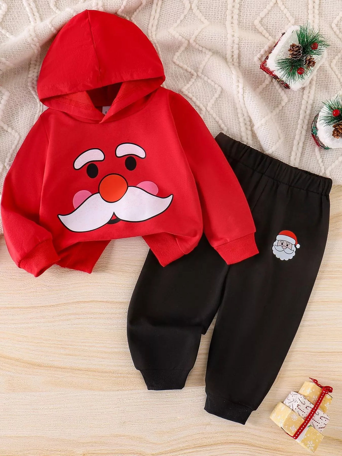 Children's Christmas Santa Hoodie & Pants Set
