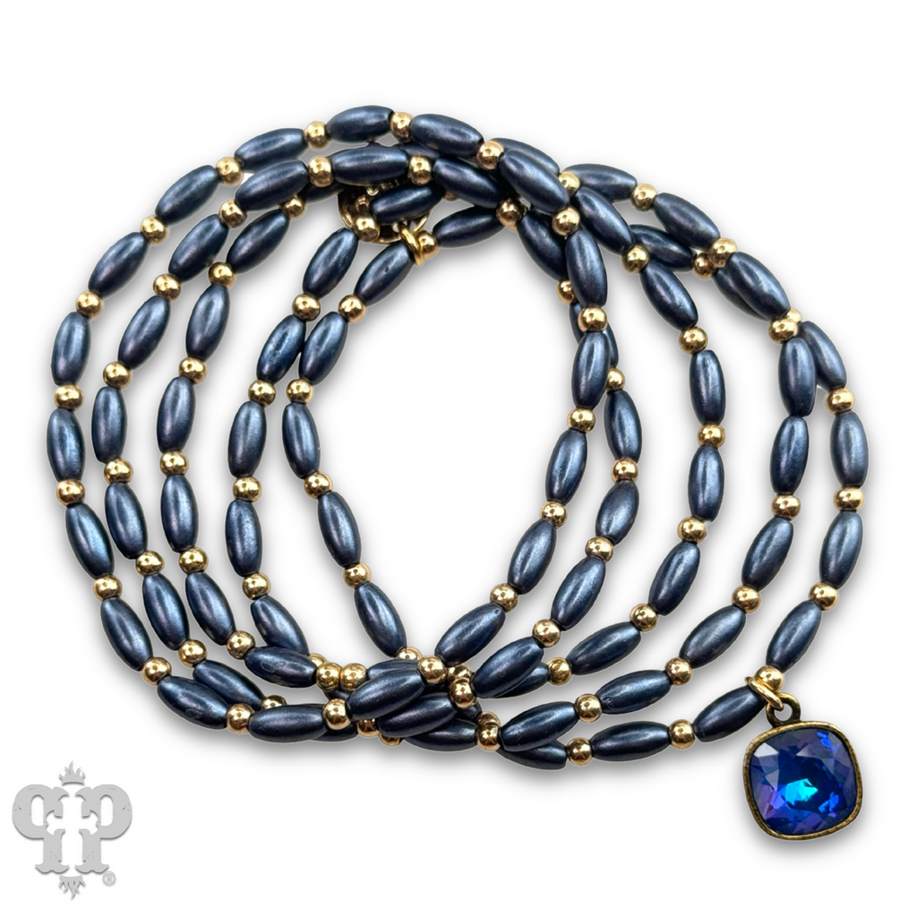 Rice bead bracelet with a crystal from Swarovski®