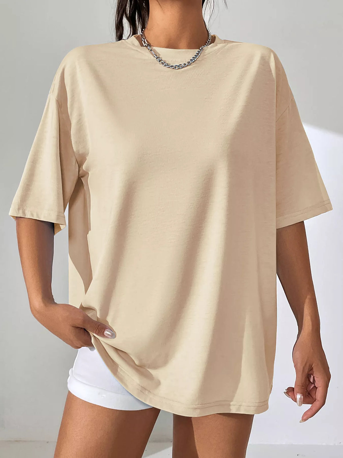 Oversized Solid Color Casual T-Shirt