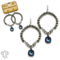 Gray faceted bead circle earring with crystals from Swarovski®- LC