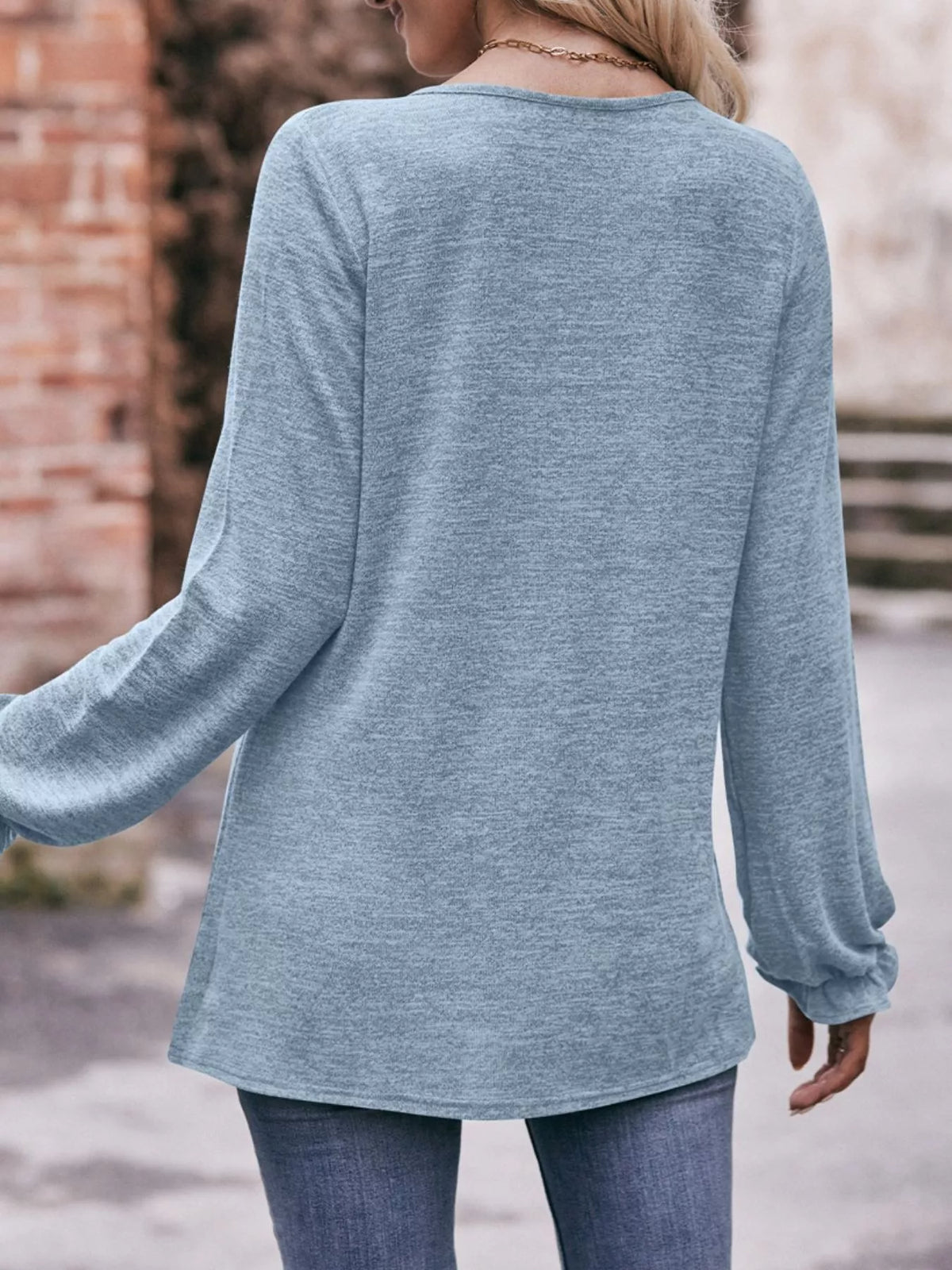 Ruffle Cuff Long Sleeve T-Shirt