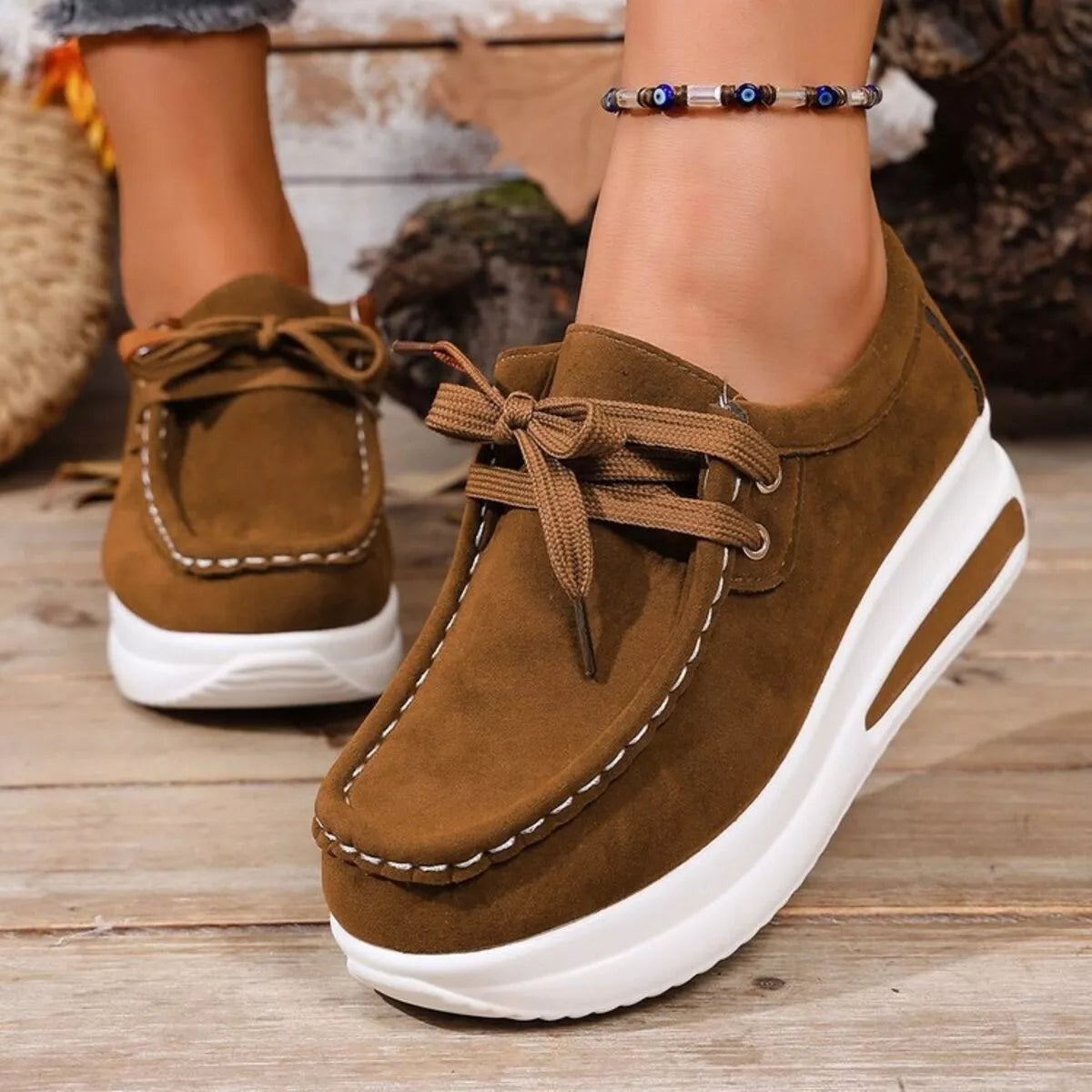 Round Toe Platform Sneakers