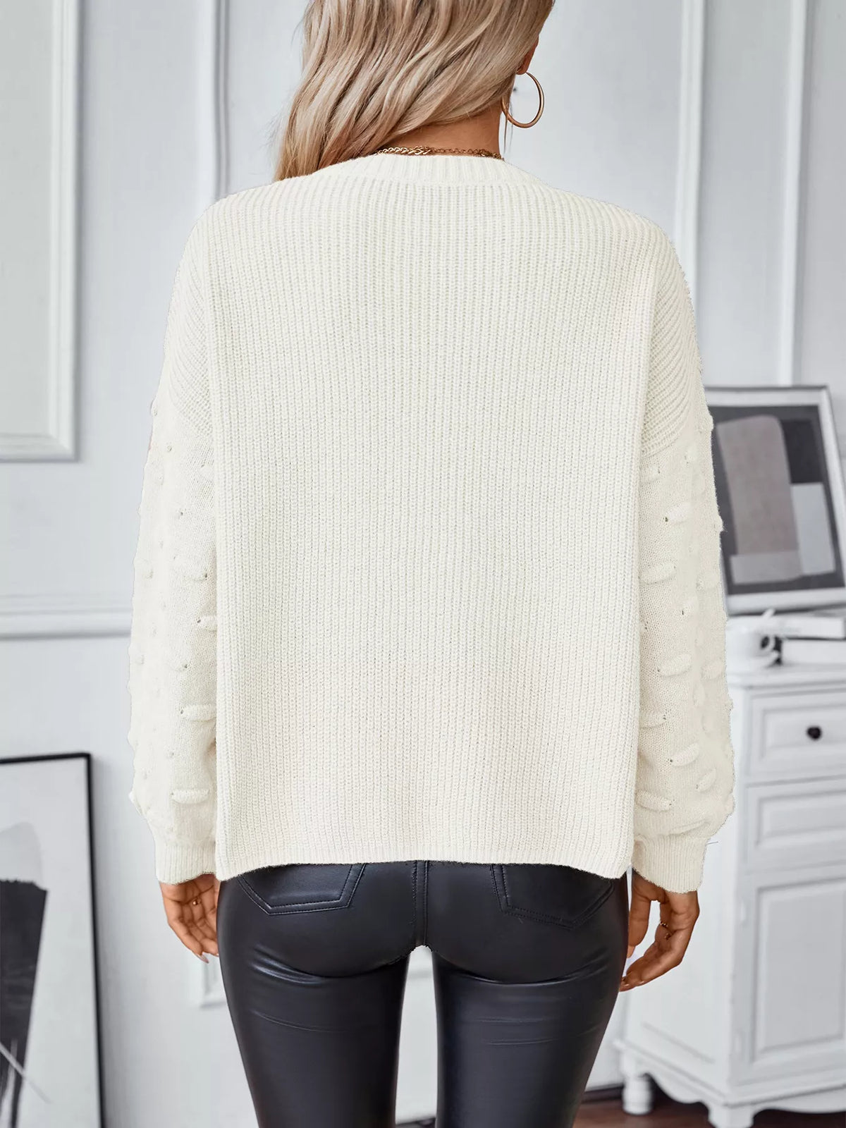 Pocket Detail Round Neck Sweater