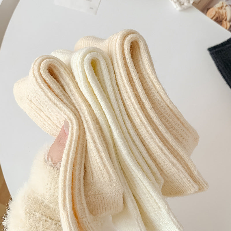 Milky White Twist Wool Socks Children