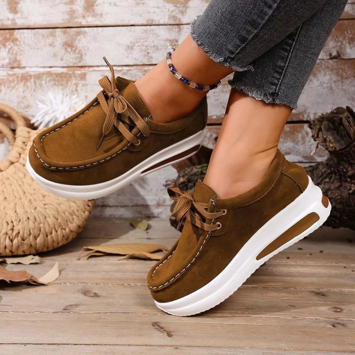 Round Toe Platform Sneakers