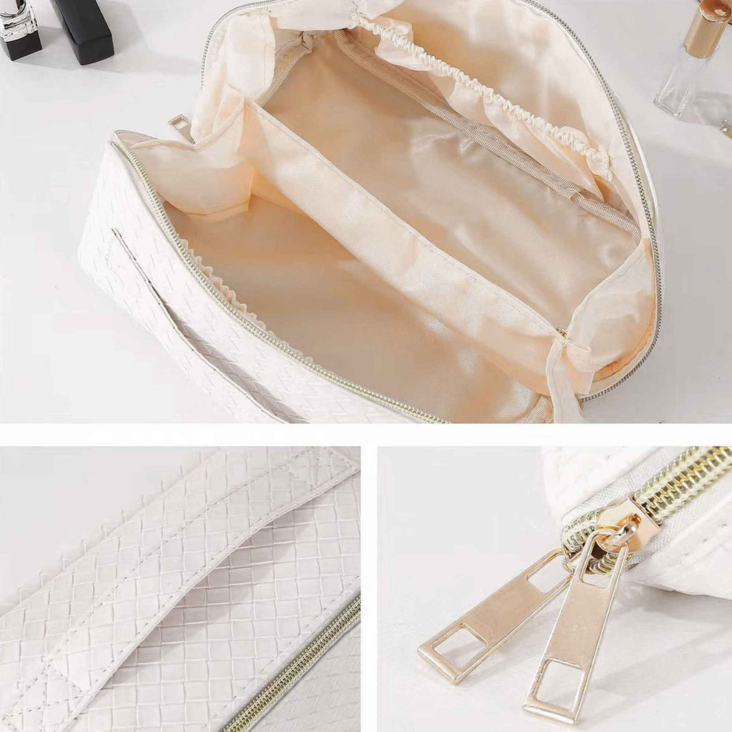 Compact Makeup & Toiletry Bag – Travel Organizer with Brush Slot