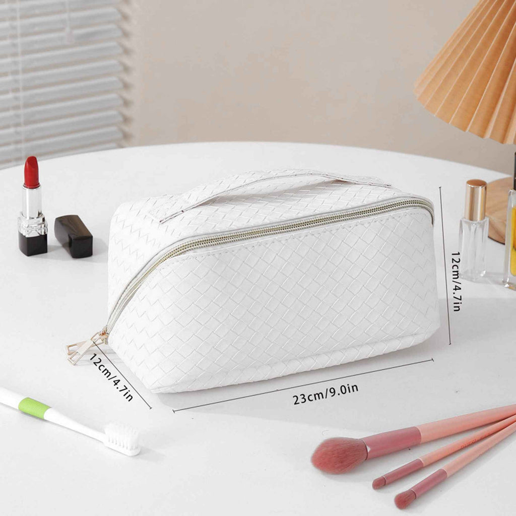 Compact Makeup & Toiletry Bag – Travel Organizer with Brush Slot