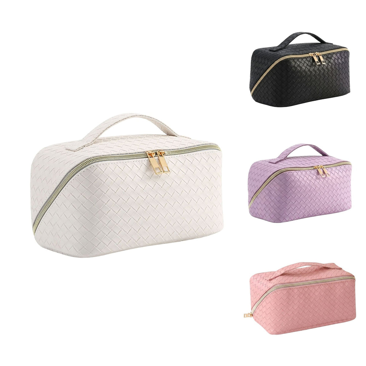 Compact Makeup & Toiletry Bag – Travel Organizer with Brush Slot