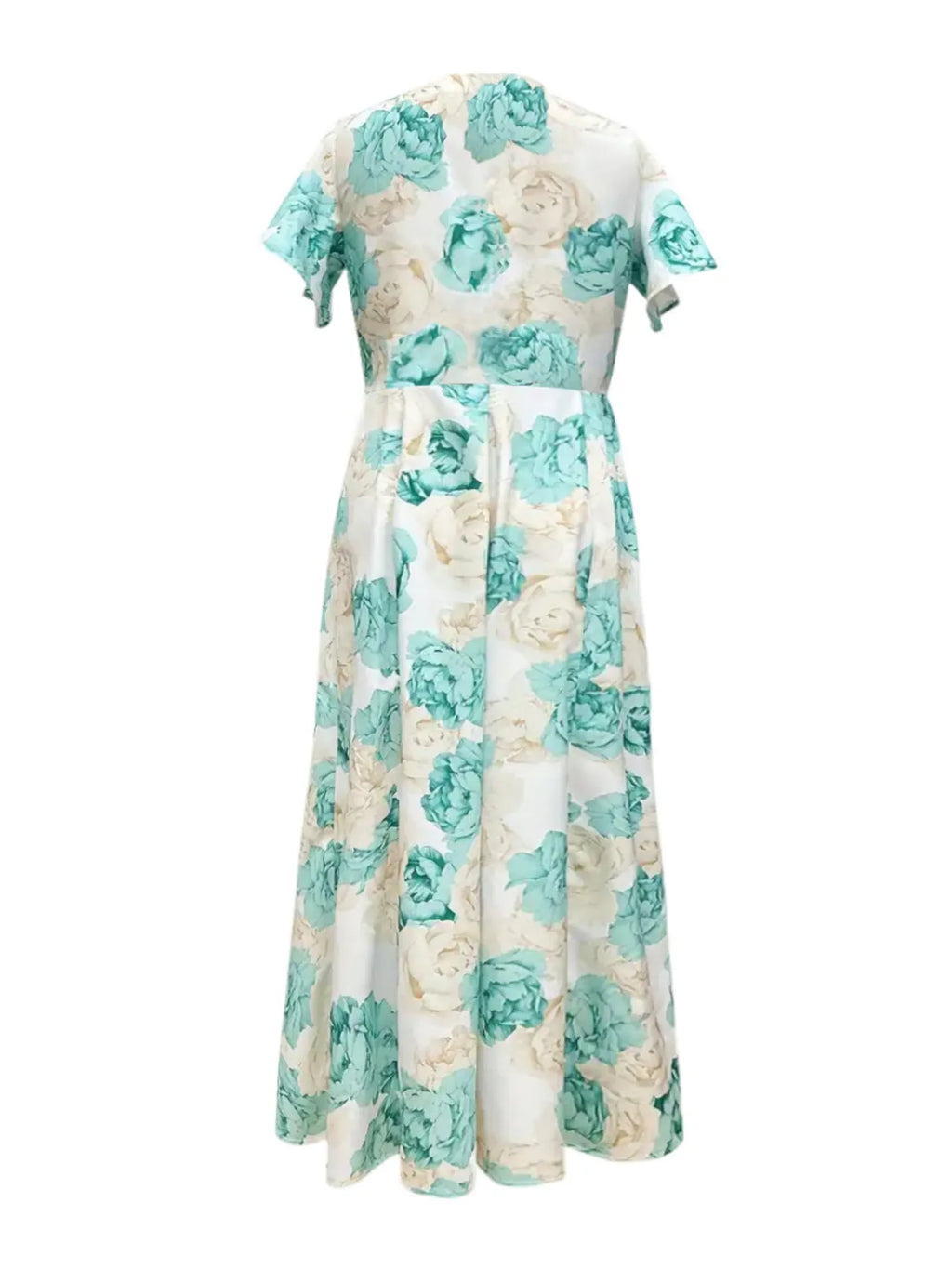 Floral Print V-Neck Maxi Dress with Flutter Sleeves
