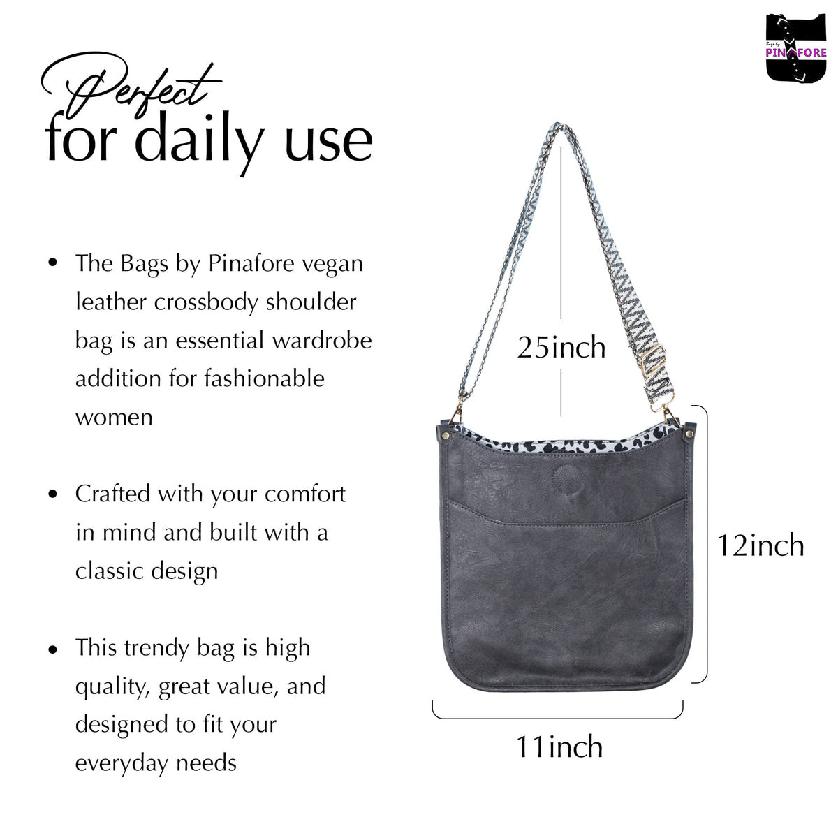 Buy 1, Get 1 FREE Vegan Leather Crossbody Bag w/ Interchangeable Strap — 7 Colors — Buy 1, Get 1 FREE