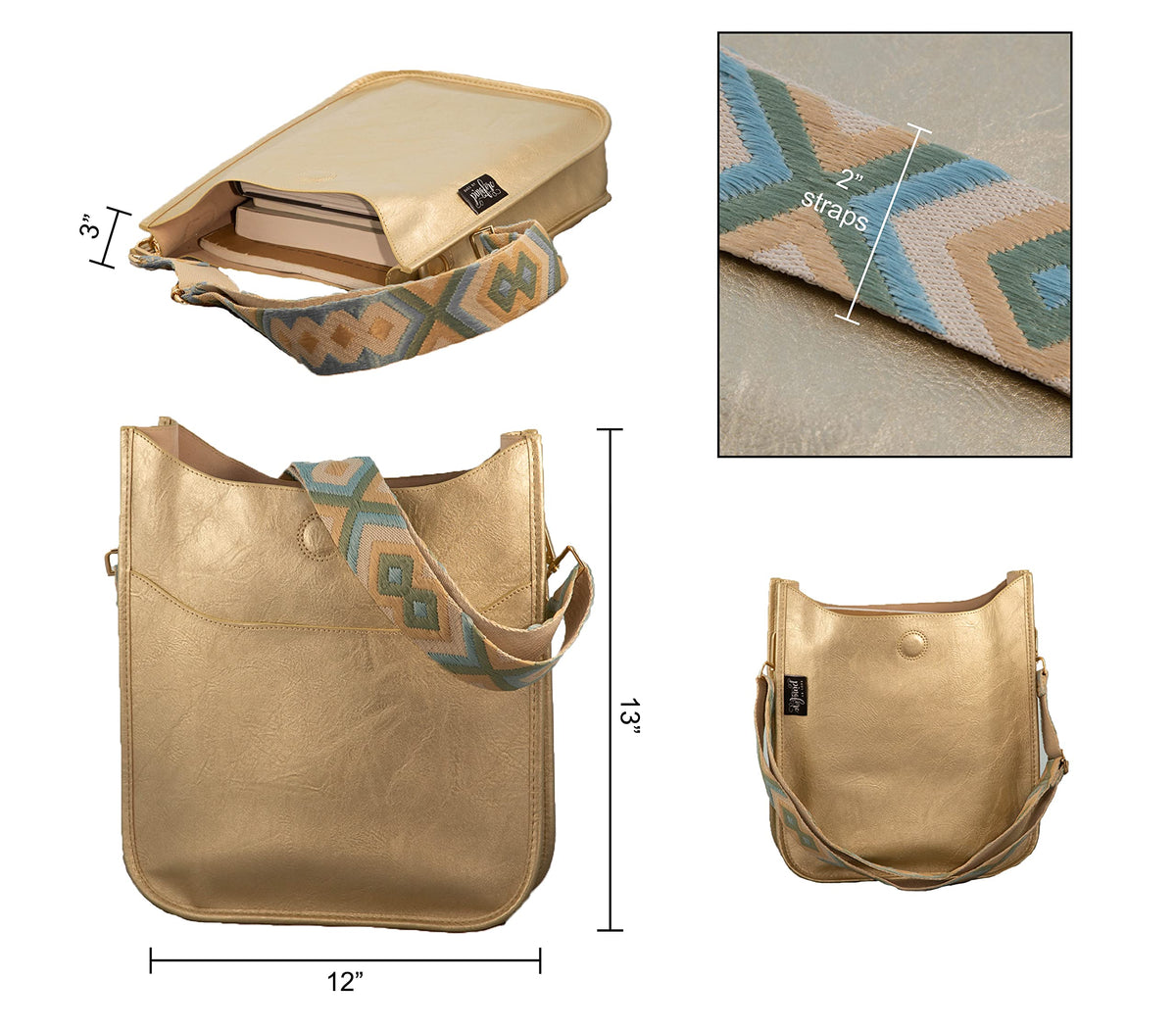 Buy 1, Get 1 FREE Vegan Leather Crossbody Bag w/ Interchangeable Strap — 7 Colors — Buy 1, Get 1 FREE