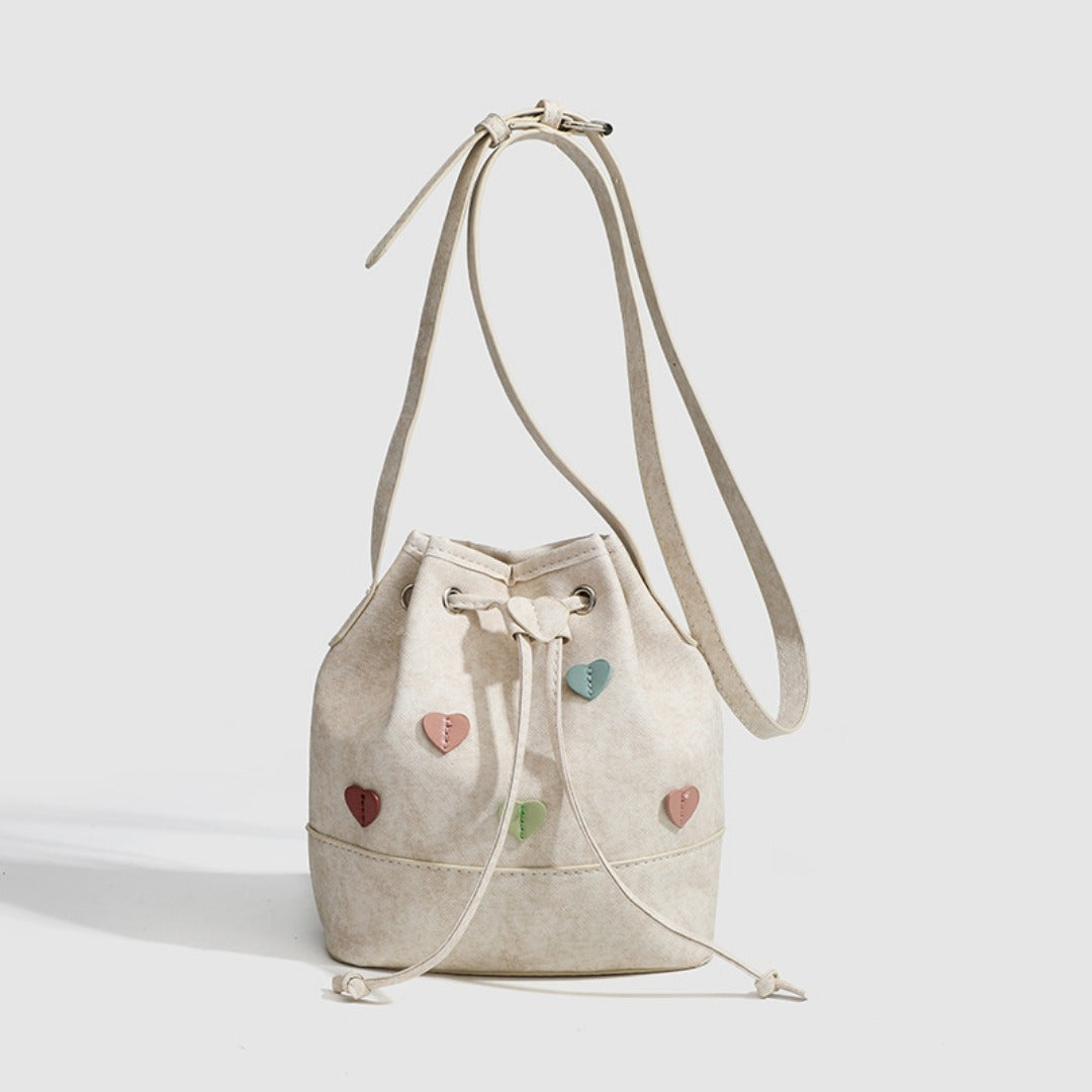 Trendy Small Crossbody Bag – Fashionable Drawstring Bucket Bag for Students, Versatile Shoulder Purse hobo