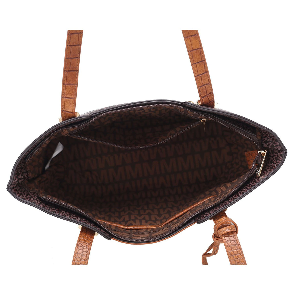 MKF Collection Lippa M Signature Crocodile embossed Vegan Leather Women Tote Bag, Mini Tote Bag, Pouch and Wallet by Mia K