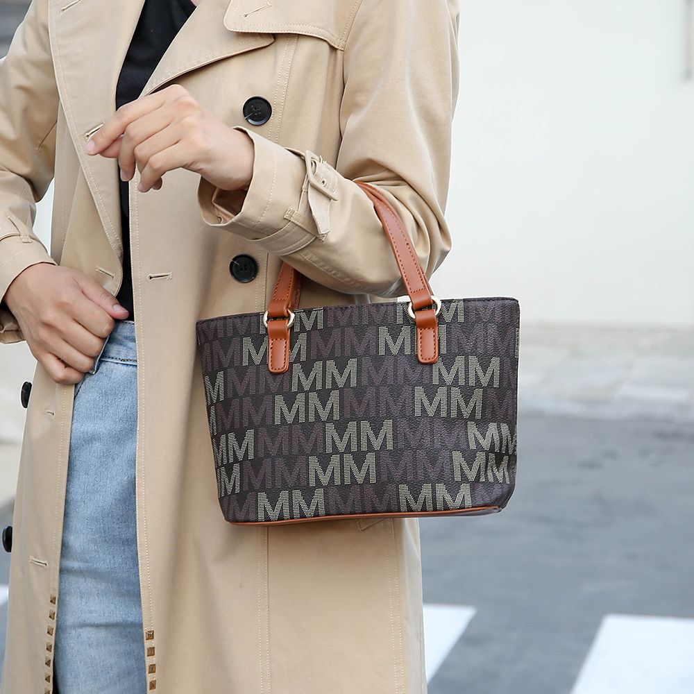 MKF Collection Lady II M Signature Large Tote, Small Tote & Wallet Set, Stylish Womens Handbag M Design by Mia K